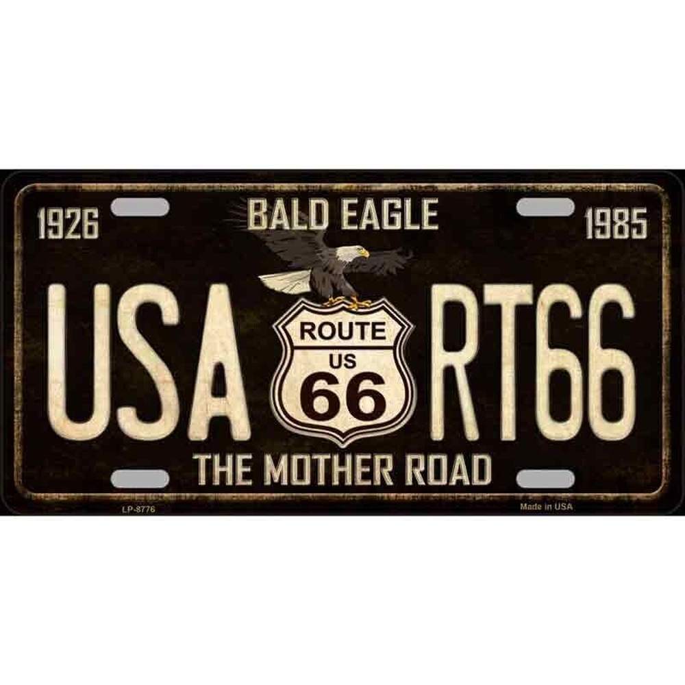 Route 66 Bald Eagle The Mother Road Metal Novelty License Plate eBay Motors:Parts & Accessories:Car & Truck Parts & Accessories:Exterior Parts & Accessories:License Plates & Frames Style Your Walls